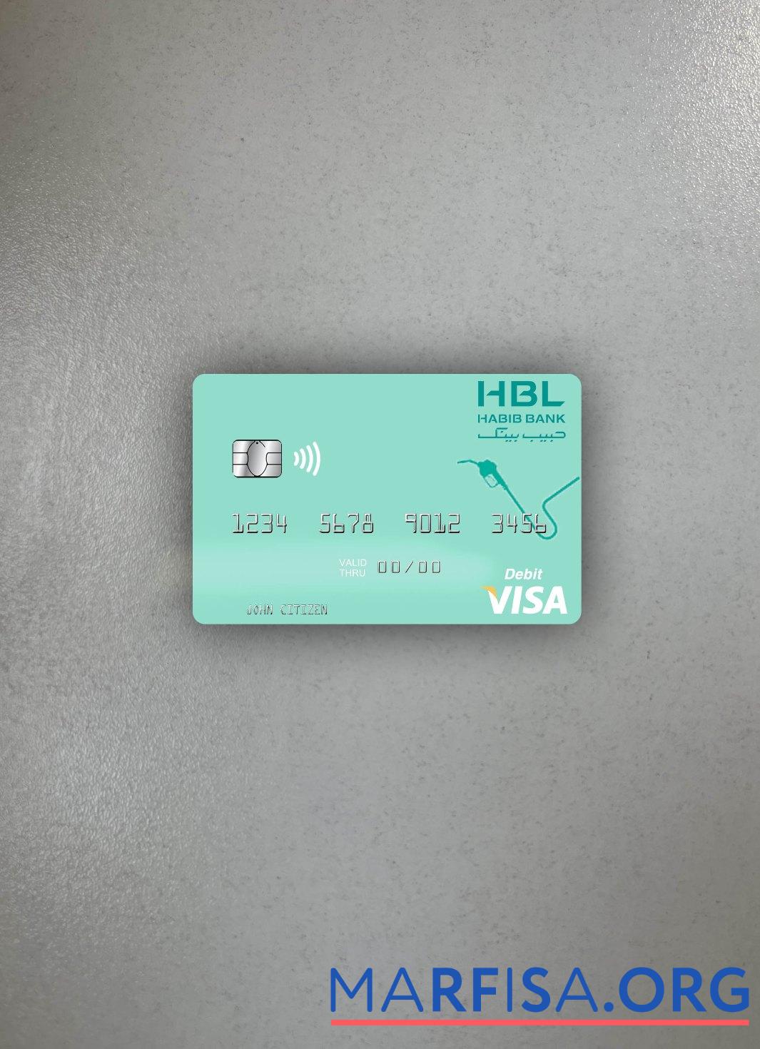 Realistic Maldives Habib Bank Limited visa debit card photolook front template